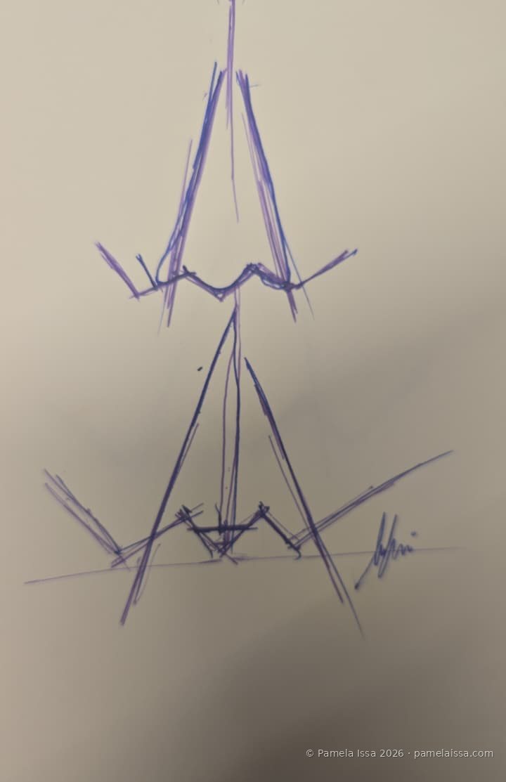 Incense holder, the sketch, original design by Pamela Issa